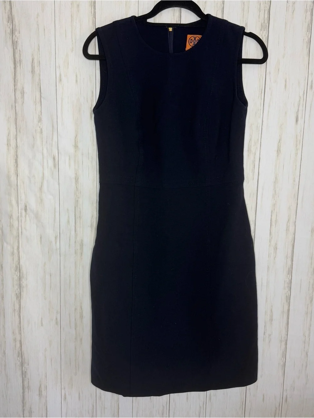 Tory Burch 8 Navy Wool Blend Sleeveless Mini Dress